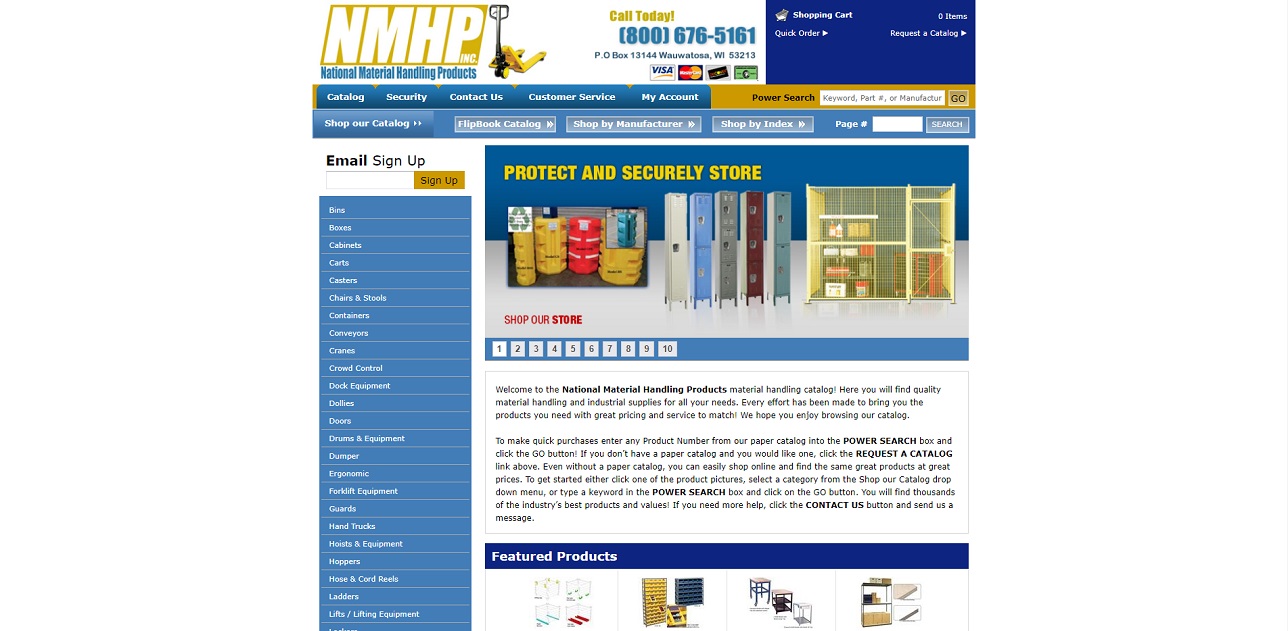National Material Handling Products Hydraulic Lift Manufacturers